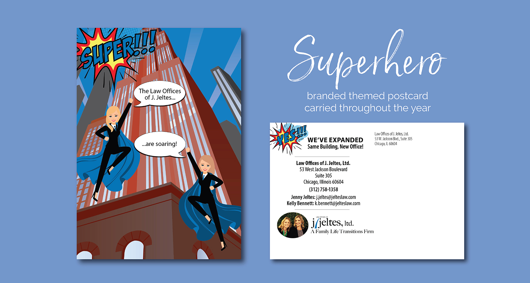 Superhero Postcard Design by Eclectik Design