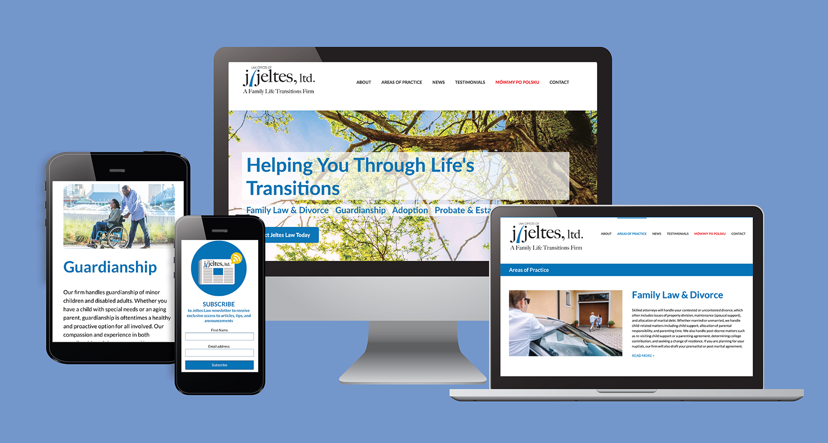 J Jeltes Website Design on Multiple Devices