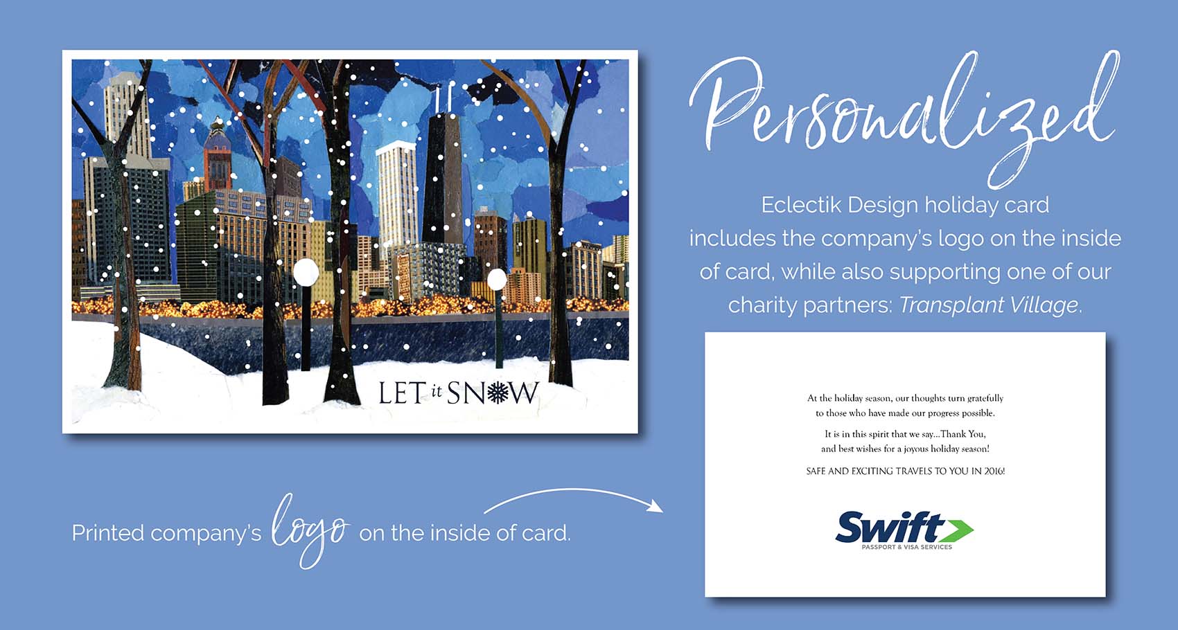 Swift Passport Let it Snow Holiday Card Process