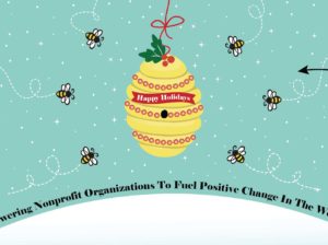 Close Up of 2016 Charity Holiday Card Design of Bees