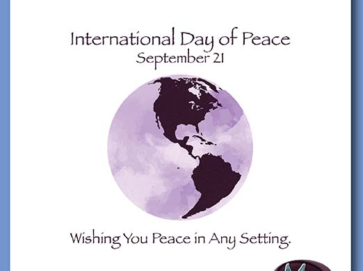 Close Up of International Day of Peace Holiday Card Design