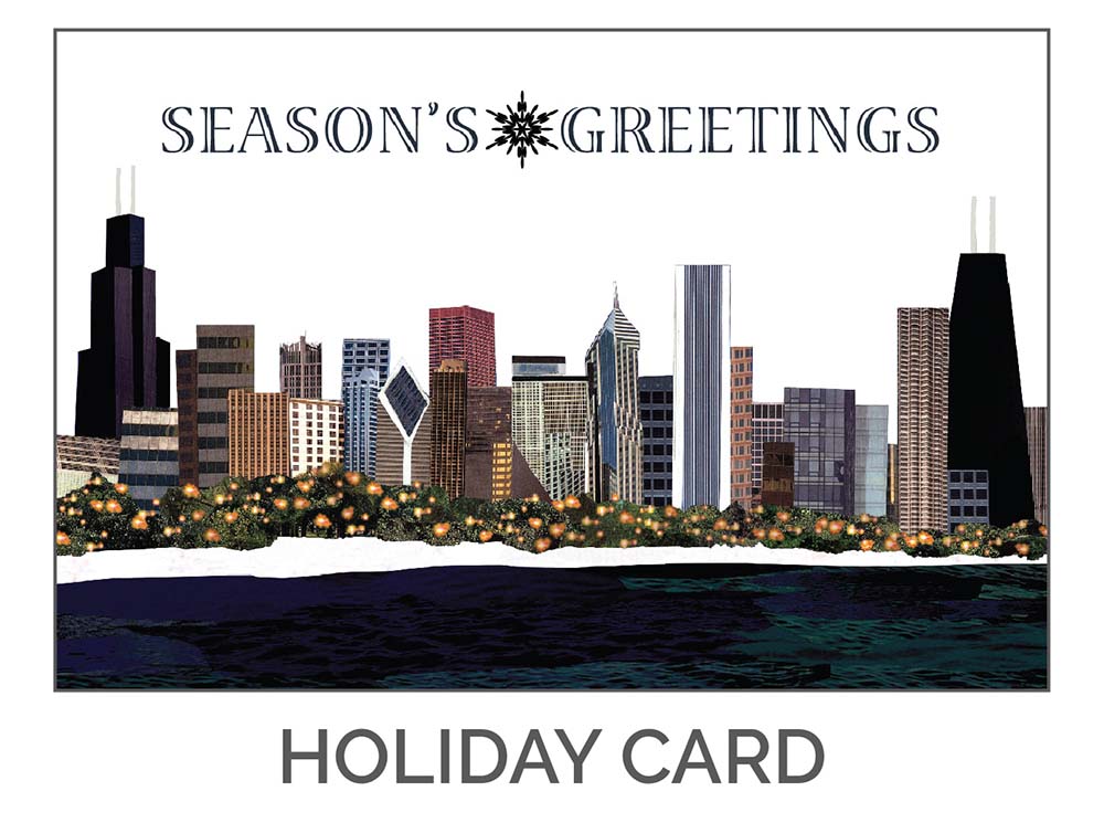 Season's Greetings Chicago Holiday Card by Eclectik Design